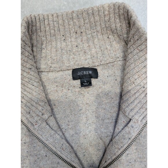 J Crew Merino Wool Sweater Mens Large L 1/4 Zip Long Sleeve Pullover - Picture 3 of 9